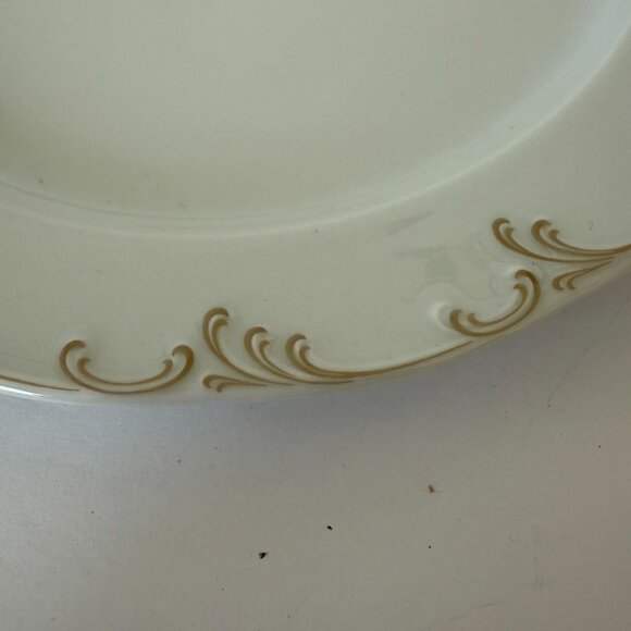 Rosenthal Germany Monbijou White Porcelain Dinner Plate Gold Swirl Design - Picture 4 of 6